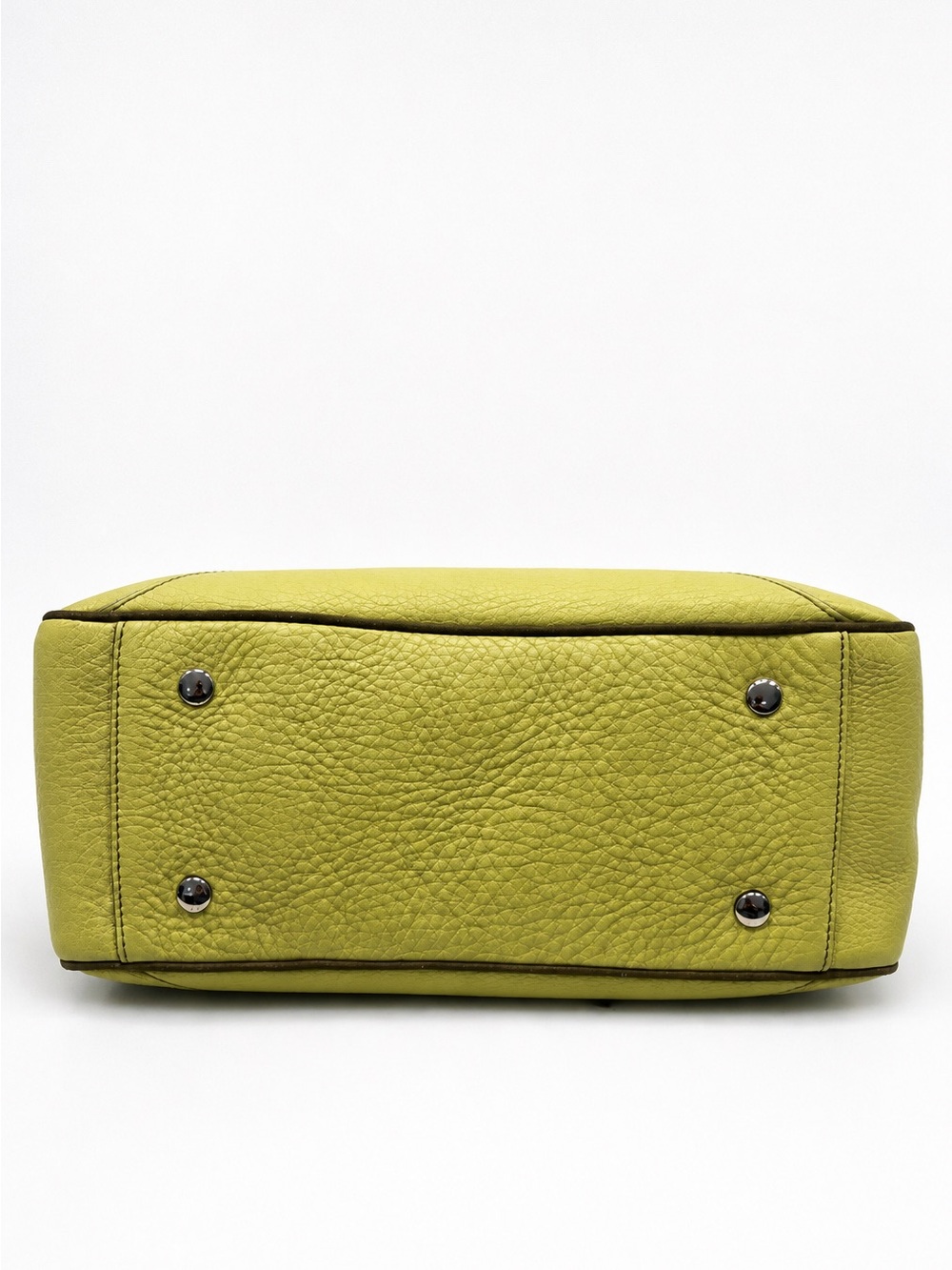 COLE HAAN Village Pebbled Leather Bowler Satchel Shoulder Bag | Pistachio Green - Picture 6 of 12